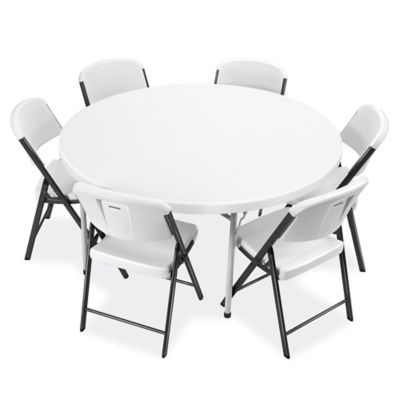 Round folding discount table with chairs