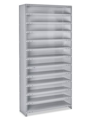 Shelf Bin Organizer - 36 x 12 x 75 with 7 x 12 x 4 Clear Bins