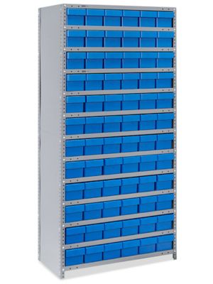 Closed Shelf Bin Organizer - 36 x 18 x 75" with 6 x 18 x 5" Bins