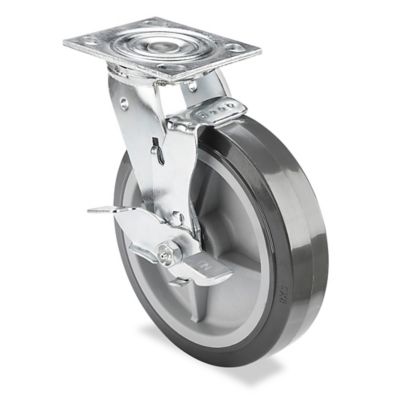 Heavy Duty Polyurethane Caster - Swivel with Brake, 8 x 2" H-4943SWB