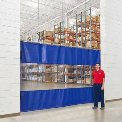 Industrial Curtain Wall - 12 x 8', Blue/Clear/Blue H-4954 - ULINE