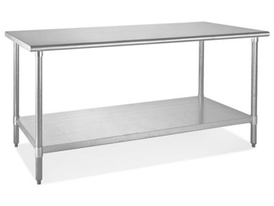 Standard Stainless Steel Worktable with Bottom Shelf - 72 x 30" H-5001