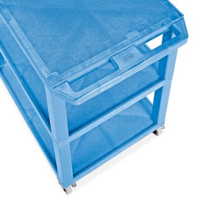 Uline 3-Shelf Compact Utility Cart with Flat Shelves - 27 x 18 x