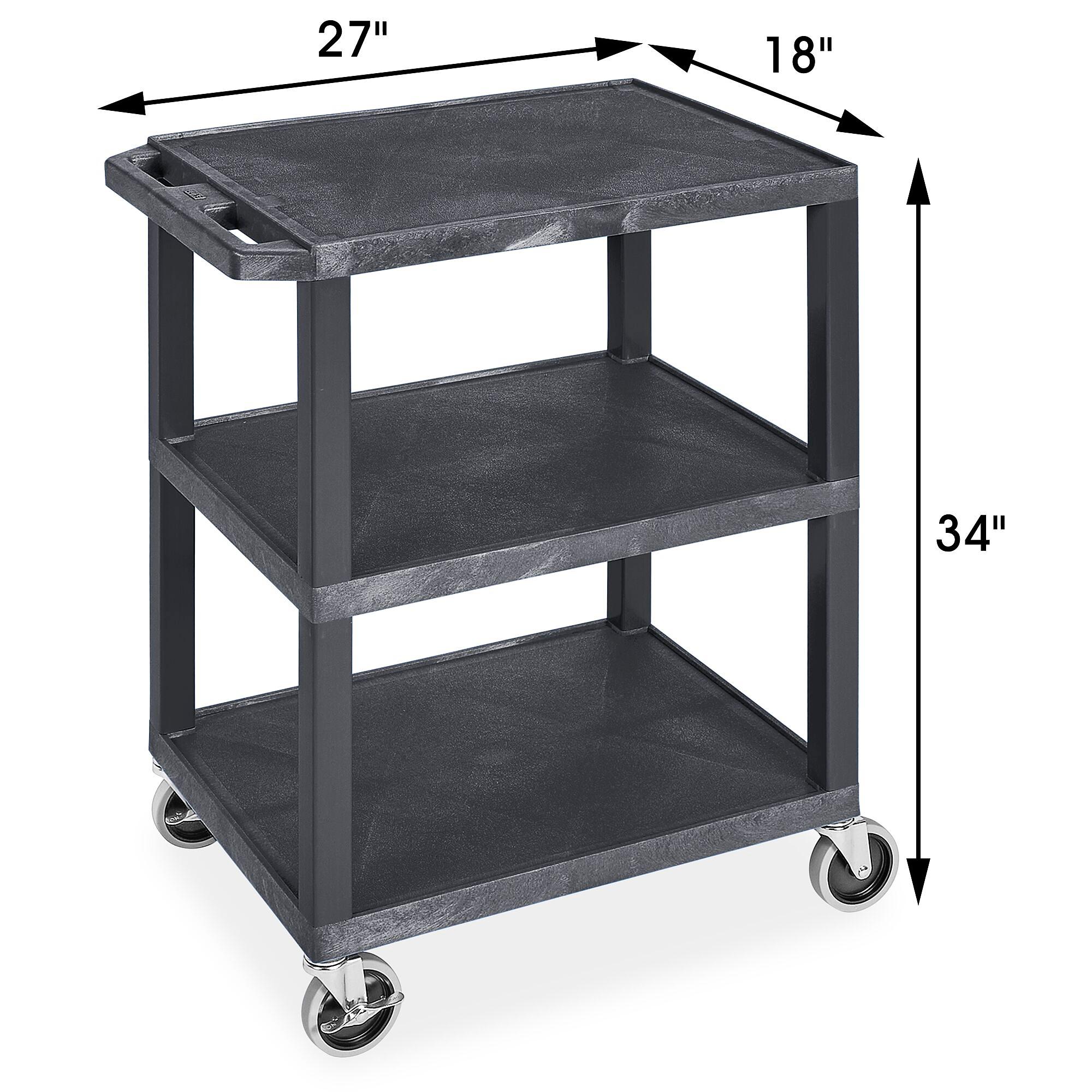 Uline 3-Shelf Utility Cart with Flat Shelves - 27 x 18 x 34 Uline 3-Shelf Utility Cart with Flat Shelves - 27 x 18 x 34