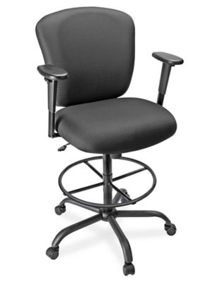 Fabric Office Stool - Black H-7589BL - Uline