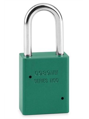 Aluminum Lockout Padlock - Keyed Different, Green H-5068G - ULINE