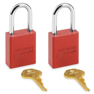 Aluminum Lockout Padlock - Keyed Different, Red H-5068R