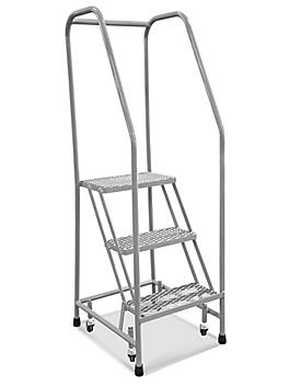 3 Step Narrow Aisle Ladder - Assembled with 10" Top Step H-5071A-10