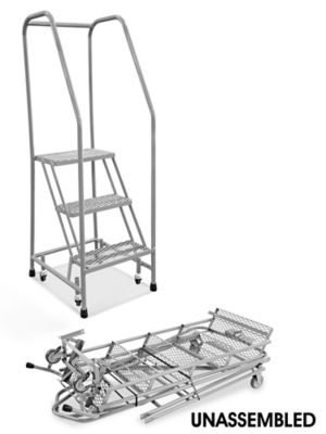 3 Step Narrow Aisle Ladder - Unassembled with 20" Top Step H-5071U-20