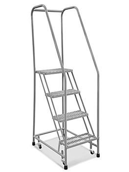 4 Step Narrow Aisle Ladder - Assembled with 10" Top Step H-5072A-10