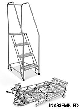 4 Step Narrow Aisle Ladder - Unassembled with 10" Top Step H-5072U-10