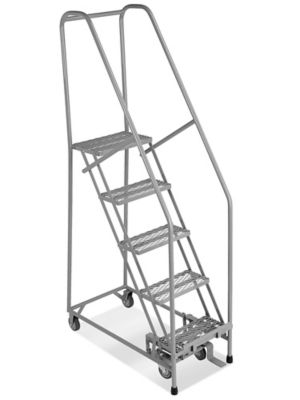 5 Step Narrow Aisle Ladder - Assembled with 10" Top Step H-5073A-10