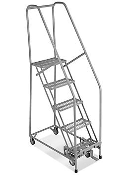 5 Step Narrow Aisle Ladder - Assembled with 10" Top Step H-5073A-10