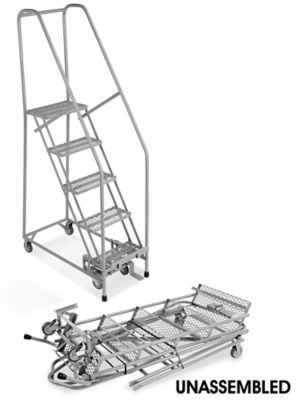 5 Step Narrow Aisle Ladder - Unassembled with 10" Top Step H-5073U-10