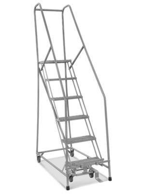 6 Step Narrow Aisle Ladder - Assembled with 20" Top Step H-5074A-20