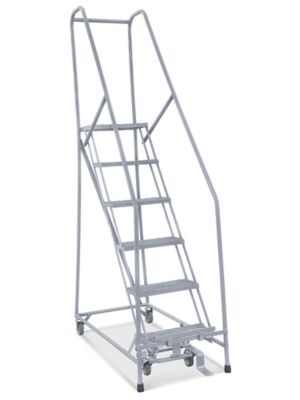 6 Step Narrow Aisle Ladder - Unassembled with 10" Top Step H-5074U-10