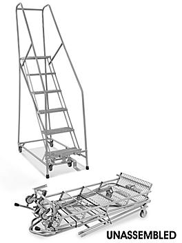 6 Step Narrow Aisle Ladder - Unassembled with 10" Top Step H-5074U-10