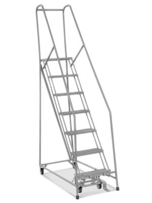 7 Step Narrow Aisle Ladder - Assembled with 10" Top Step H-5075A-10