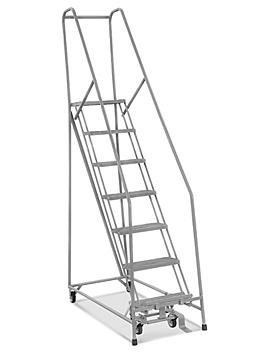 7 Step Narrow Aisle Ladder - Assembled with 10" Top Step H-5075A-10