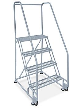 4 Step Tilt and Roll Ladder - Gray H-5085GR