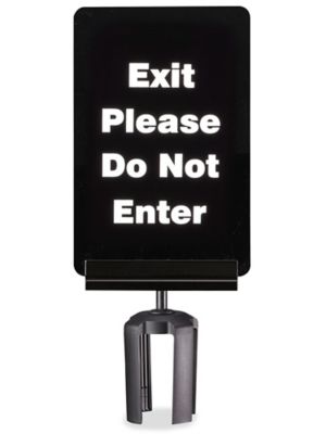 Crowd Control Sign with Bracket - "Exit - Please Do Not Enter" H-5095