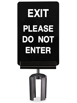 Crowd Control Sign with Bracket - "Exit - Please Do Not Enter" H-5095