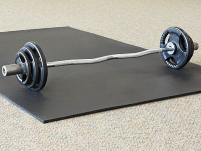 Black Rubber Gym Equipment Mat 4' x 6' x 1/2 | IRON COMPANY  (RL-BLACK-MAT-4612)