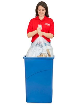 Uline Thin Trash Can - 23 Gallon, Blue H-5148BLU - ULINE