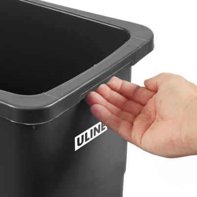 Uline Thin Trash Can - 23 Gallon, Black H-5148BL - ULINE