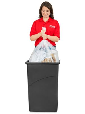 Uline Thin Trash Can - 23 Gallon, Black H-5148BL - ULINE