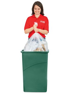 Uline Thin Trash Can - 23 Gallon, Green H-5148G - ULINE