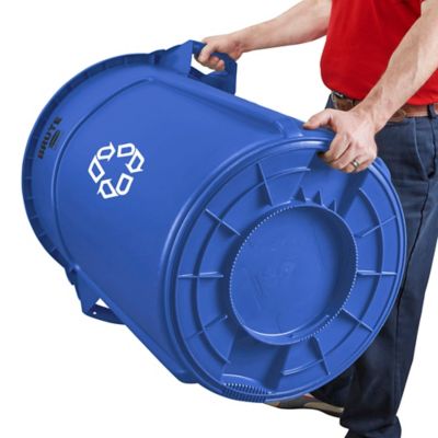 55 Gallon Recycling Container Rubbermaid FG265500DGRN 55 Gallon Brute