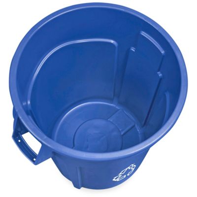 Rubbermaid® Brute Recycling Can w/Lid, 50 Gallon, Blue