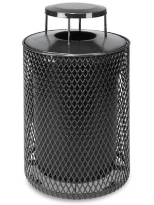 Thermoplastic Trash Can - 32 Gallon, Bonnet Lid, Black H-5154BL