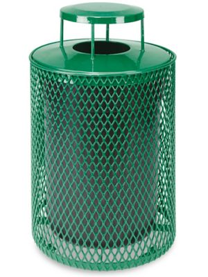 Thermoplastic Trash Can - 32 Gallon, Bonnet Lid, Green H-5154G
