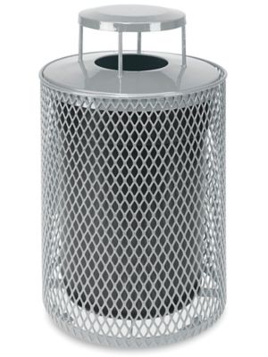 Thermoplastic Trash Can - 32 Gallon, Bonnet Lid, Gray H-5154GR