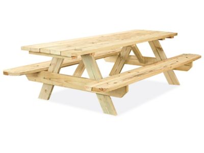 テーブル・チェア・ハンモック RWS0043AG WOOD PANEL TABLE Economy A-Frame Wooden Picnic Table - 8' H-5163 - ULINE