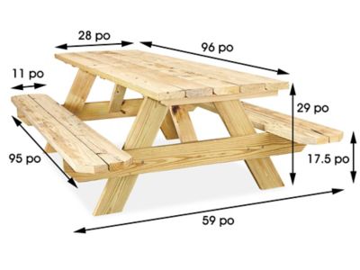 wood picnic table top view