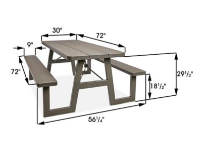 Folding Picnic Table - 6', Brown H-5164BR - Uline