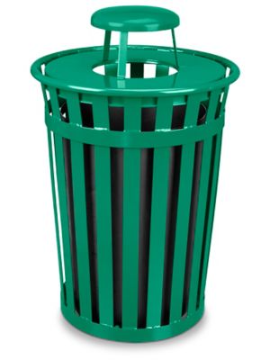  outdoor trash can with lid Waste Container with Lid, Heavy-Duty  Outdoor Garbage Can with Handles, Green, Heavy-Duty Construction, Perfect  Back Yard, Deck, or Garage Trash Can Gallon Large Trash Can ( 