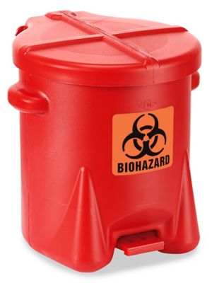 Toter® Biohazard Trash Can with Wheels - 96 Gallon H-10759 - Uline