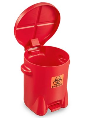 Biohazard Step-On Waste Can - 14 Gallon H-5192 - ULINE