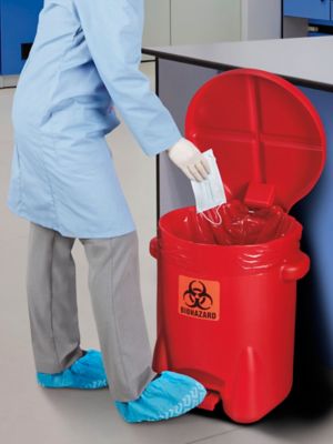 Biohazard Step-On Waste Can - 14 Gallon H-5192 - ULINE