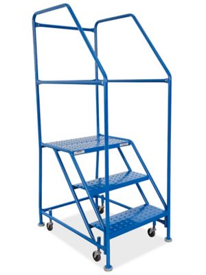 3 Step Safety Angle Rolling Ladder with 19" Top Step H-5211