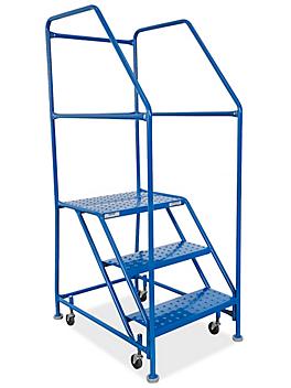 3 Step Safety Angle Rolling Ladder with 19" Top Step H-5211