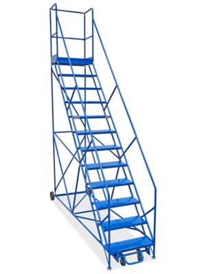 12 Step Safety Angle Rolling Ladder with 19" Top Step H-5212