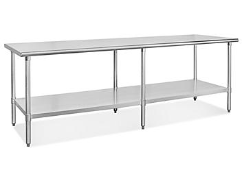 Standard Stainless Steel Worktable with Bottom Shelf - 96 x 30" H-5345