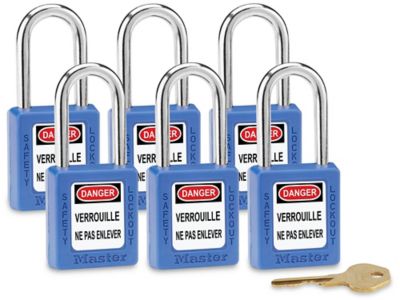 Master Lock&reg; Lockout Padlock - Keyed Alike, 1 1/2" Shackle, Blue H-5389BLU