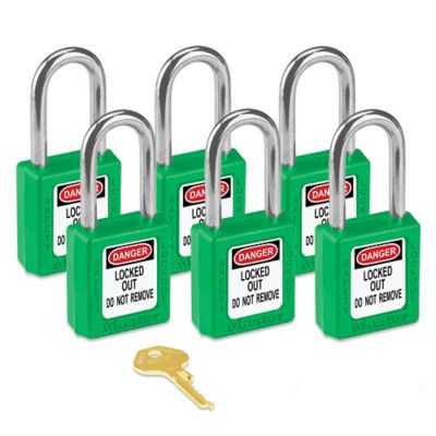 Master Lock® Lockout Padlock - Keyed Alike, 1 1/2 Shackle, Green