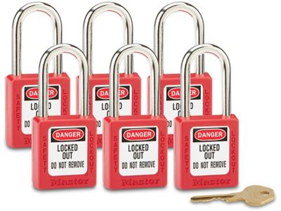 Red Keyed Different Lockout Locks - 2 Keys - 10 Pack